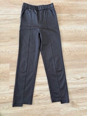 MM6 Sleek Black Faux-Leather Pull-On Pants